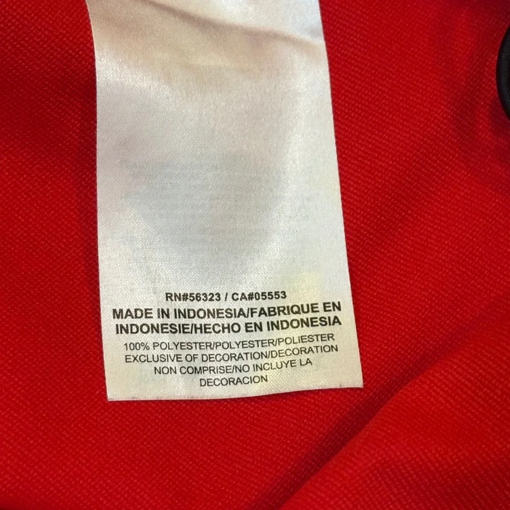 Men's Nike Dri-Fit 1/4 Zip Red‎ & Grey Zipper Pocket Adjustable Hem Pullover Sm